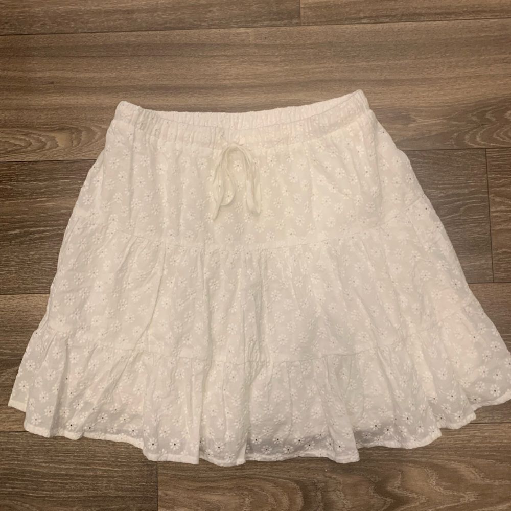 Blue Blush / Made with Love Eyelet mini skirt.  Size: S.  Lined. Has stretch.